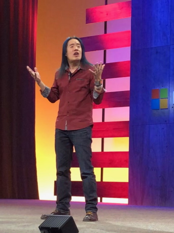 Abel Wang demonstrating GitHub Actions at Microsoft Ignite 2019