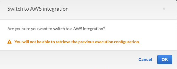 AWS Console - warning message with text, 