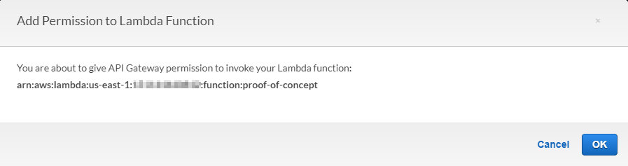 Asking for invoke permission from API Gateway to Lambda